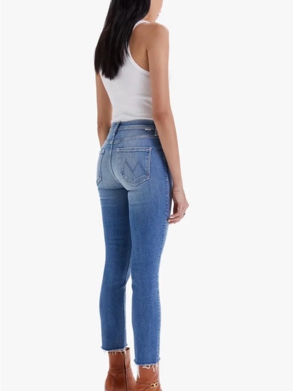 Mother Denim - Mid Rise Dazzler Ankle Fray Jean in Riding the Cliffside